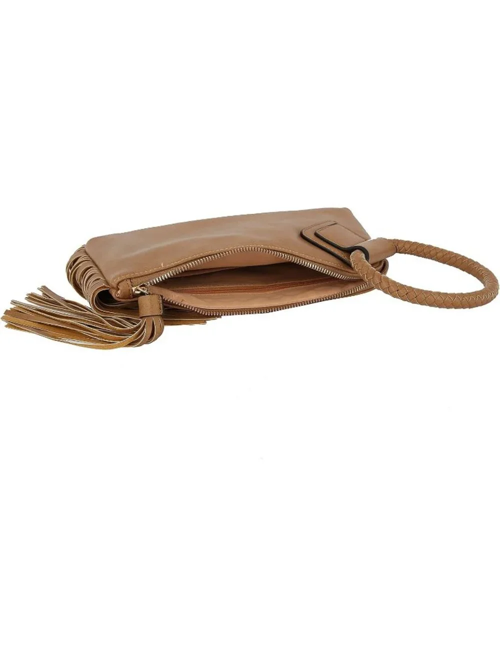 Women Black Fringe Leather Formal Purse Wristlet Wallet Casual Evening Handbag